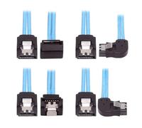 cablecc 4pcs/Set 6Gbps Angled Type Internal 4-SATA Host to 4SATA 7pin Target Disk Data Server 90 Degree Cable 25cm