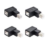 cablecc 4Pcs USB 2.0 B Type Male to Female Extension Adapter Horizontal Vertical Angled 90 Degree for Disk Scanner