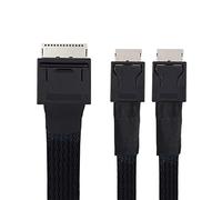 cablecc 50cm OCuLink PCIe PCI-Express SFF-8611 8X 8-Lane to Dual SFF-8611 Oculink 4X SSD Data Active Cable