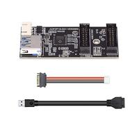 cablecc 5Gbps Single 19/20pin Header to USB 3.0 19/20pin Dual Port Female PCBA Type 1 to 2 Hub Splitter Adapter