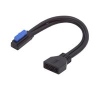 cablecc 5Gbps USB 3.0 20Pin 19Pin Male Low Profile Right Angled to Female Extension Cable 90 Degree for Motherboard
