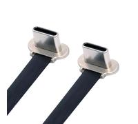 cablecc 65W USB-C Type C to USB-C Ultra Slim Flat Power USB2.0 Data Angled Cable Fast Charge for Laptop Tablet Phone