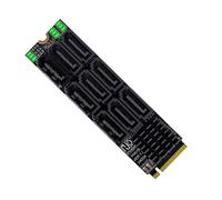 Cablecc 6Gbps NVME M-Key PCI Express NGFF M.2 to 9 Ports SATA 3.0 Adapter Converter Hard Drive Expansion Card 2280 for NAS Computer