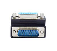cablecc 90 Degree Down Angled DSUB D Subminiature 15 Pin Male to Female Extension Adapter DB Male