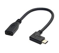 Cablecc 90 Degree Right Angle USB-C USB 3.1 Type C Male to Female Extension Data Cable for Tablet 20cm