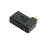 Cablecc 90 Degree Right Angled Micro USB 2.0 OTG Host Adapter with USB Power for Galaxy S3 S4 S5 Note2 Note3 Cell Phone & Tablet
