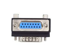 Cablecc 90 Degree Up Angled DSUB D Subminiature 15 Pin Male to Female Extension Adapter DB Male