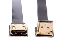 Cablecc CYFPV Up Angled 90 Degree HDMI Male to Female FPC Flat Cable for HDTV Multicopter Aerial Photography 50CM