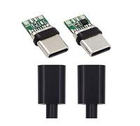 cablecc DIY OEM 2sets/lot 24pin Connector Plug USB Type C USB-C Male to USB-C Male 100W PD USB2.0 Data with Housing Cover