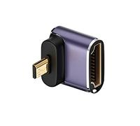 cablecc Down Angled Micro HDMI Male to HDMI 2.1 Female UHD Extension Gold Converter Adapter Support 8K 60hz HDTV