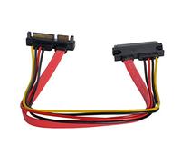 Cablecc Down Angled SATA III 3.0 7+15 22 Pin SATA Male to Female Data Power Extension Cable 30cm