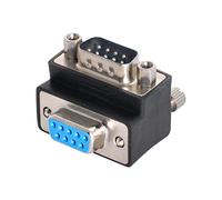 Cablecc DSUB D-SUB RS232 9PIN MALE TO FEMALE UP RIGHT ANGLED 90 DEGREE EXTENSION ADAPTER