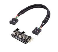 cablecc Dual USB 3.1 Faceplate Socket Key-A Type-E to USB 2.0 9Pin 10Pin Motherboard Header Male Cable Extension Adapter