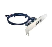 cablecc Dual USB2.0 Female Internal Mount Panel to 9pin Baffle Motherboard Cable with Extral SATA Power and 12cm Bracket