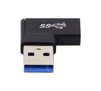 cablecc Female USB-C Type C to A Male USB 3.0 Data Charge Adapter 90 Degree Flat Horizontal Left Angled for Laptop Desktop