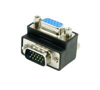 cablecc HDB15Pin VGA RGB Screw Type Male to Female Down Angled 90 Degree Nut Type Extension Adapter for Monitor Displays