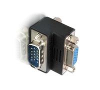 cablecc HDB15Pin VGA RGB Screw Type Male to Female Up Angled 90 Degree Nut Type Extension Adapter for Monitor Displays