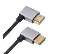 cablecc HDMI 2.1 Type-A HDTV Ultra Thin Cable 8K 4K Hyper Super Flexible Slim Cord Left to Right Angled for Computer HDTV