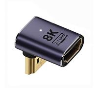 cablecc HDMI Male to HDMI 2.1 Female Low Profile Vertical 90 Degree Down Angled UHD Extension Adapter Support 8K 60hz HDTV