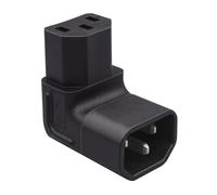 Cablecc IEC Male C14 to Down Right Angled 90 Degree IEC Female C13 Power Extension Adapter AC Converter