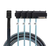 Cablecc Internal Mini SAS SFF-8643 Host to 4 SAS 29Pin SFF-8482 Target Disk 6Gbps Data Server Raid Cable 50CM