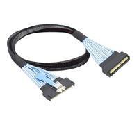 cablecc MCIO PCI-E 16x 124Pin PCI-E 5.0 Mini Cool Edge IO STR Male to MCIO 124Pin Male Extender Cable 50cm with Pull Tab