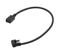 cablecc Micro USB 2.0 5Pin Male to Female Extension Power Data Cable Opposite U Shape Back Angled Type for Laptop Phone