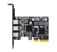 Cablecc Mini Displayport 1.4 Input PCI-E Express 4X to Dual USB 3.1 Type-C USB-C 10Gbps & 4K 60hz Output Desktop Graphics Expansion Card Adapter ASM3142