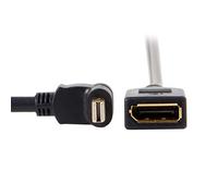 Cablecc Mini DP DisplayPort 90 Degree to DisplayPort Female Cable for Displays Monitors (Up Angled)