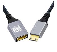 cablecc MINI HDMI 2.1 8K Type-C Male to HDMI Female Extension HDTV Cable for DV Camera Laptop Portable Monitor