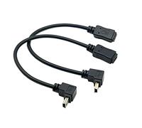 cablecc, Mini USB 5 Pin Male to Female Cablc Extension Cable 2pcs 90 Degree Up & Down Angled 0.2m