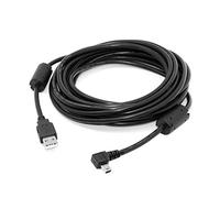 Cablecc Mini USB B Type 5-Pin Male Left Angled 90 Degree to USB 2.0 Male Data Cable 5 Metres with EMI Ferrite Core