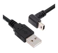 cablecc Mini USB Cable,USB 2.0 Male to Mini USB 5 Pin Male Charging Data Transfer Extension Cable 90 Degree Down Angled Black 1.5M for Dash Cam/GPS/Microphone