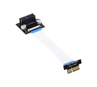 Cablecc PCI-E Express 1X Slot Riser Card Extender Extension Angled Ribbon Flex Relocation Cable 10cm Low Profile