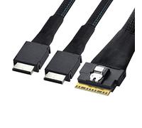 Cablecc PCI-E Ultraport Slimline SAS Slim 4.0 SFF-8654 8i 74pin to Dual Oculink SFF-8611 Cable 50cm PCI-Express
