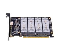 cablecc PCIE Express 5.0 Gen5 Gen4 X16 Detachable Bifurcation Raid Card to 4X NVME M.2 NGFF SSD VROC Raid0 Hyper Adapter