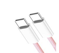 cablecc PD 27W 65W Power USB-C Type C Male to Male 480Mbps Data Cable for Phone & Tablet & Laptop Pink Sleeve 1M