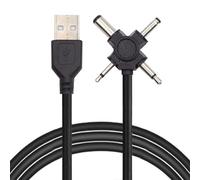 Cablecc Power Jack 4 in 1 USB 2.0 Type A Male to DC 5V 5.5x2.1mm 4x1.7mm Mono 3.5mm 2.5mm Barrel Connector Charging Cable 150CM