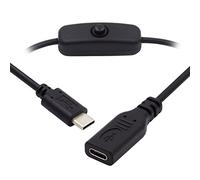 cablecc Raspberry Pi 4B USB C Male to Female Cable with ON/OFF Switch for Laptop Keyboard