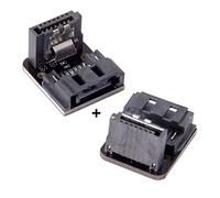 Cablecc SATA 7Pin Female to 7pin Male 90 Degree Angled Adapter Mainboard Motherboard for Desktops SSD HDD