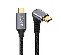 cablecc Type-C USB-C Male 90 Degree Up Down Angled to Male USB3.1 10Gbps 100W Data Cable for Laptop Phone 100CM