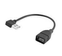 cablecc Type USB 2.0 Type-A Male Left Angled to USB Female 90 Degree Type Extension Cable 20cm