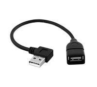 cablecc Type USB 2.0 Type-A Male Right Angled to USB Female 90 Degree Type Extension Cable 20cm