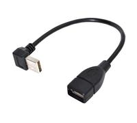 cablecc Type USB 2.0 Type-A Male Up Angled to USB Female 90 Degree Type Extension Cable 20cm