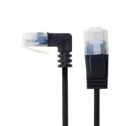 cablecc Ultra Slim Cat6 Ethernet Cable RJ45 Down Angled to Straight UTP Network Cable Patch Cord 90 Degree Cat6a LAN for Laptop Router TV Box 2M