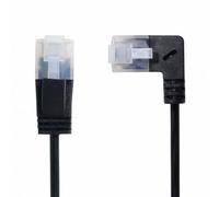 Cablecc Ultra Slim Cat6 Ethernet Cable RJ45 Right Angled to Straight UTP Network Cable Patch Cord 90 Degree Cat6a LAN for Laptop Router TV Box 2M