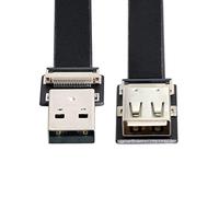 Cablecc USB 2.0 Type-A Male to Female Extension Data Flat Slim FPC Cable for FPV & Disk & Scanner & Printer 50CM