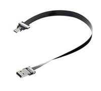 Cablecc USB 2.0 Type-A Male to Micro USB 5Pin Male Data Flat Slim FPC Cable for FPV & Disk & Phone 50cm
