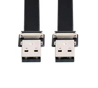 Cablecc USB 2.0 Type-A Male to Type-A Male Data Flat Slim FPC Cable for FPV & Disk & Scanner & Printer 1M