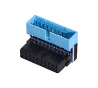 Cablecc USB 3.0 20 Pin Male to Female Extension Adapter 90 Degree Angled for Motherboard Cable